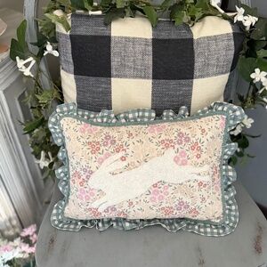 Bunny Floral Decor Pillow